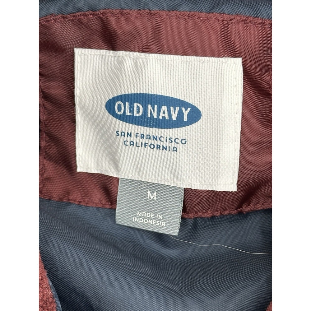 Lot of 2 Old Navy Puffer Vest Men's Medium Green Blue Burgundy Full Zip - Picture 8 of 8